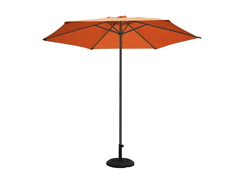 Parasol Octogonal de Aluminio Habitex ø300x300 cm con Mástil ø48 mm | Polea y Estructura de 6 Varillas | Antracita y Terracota