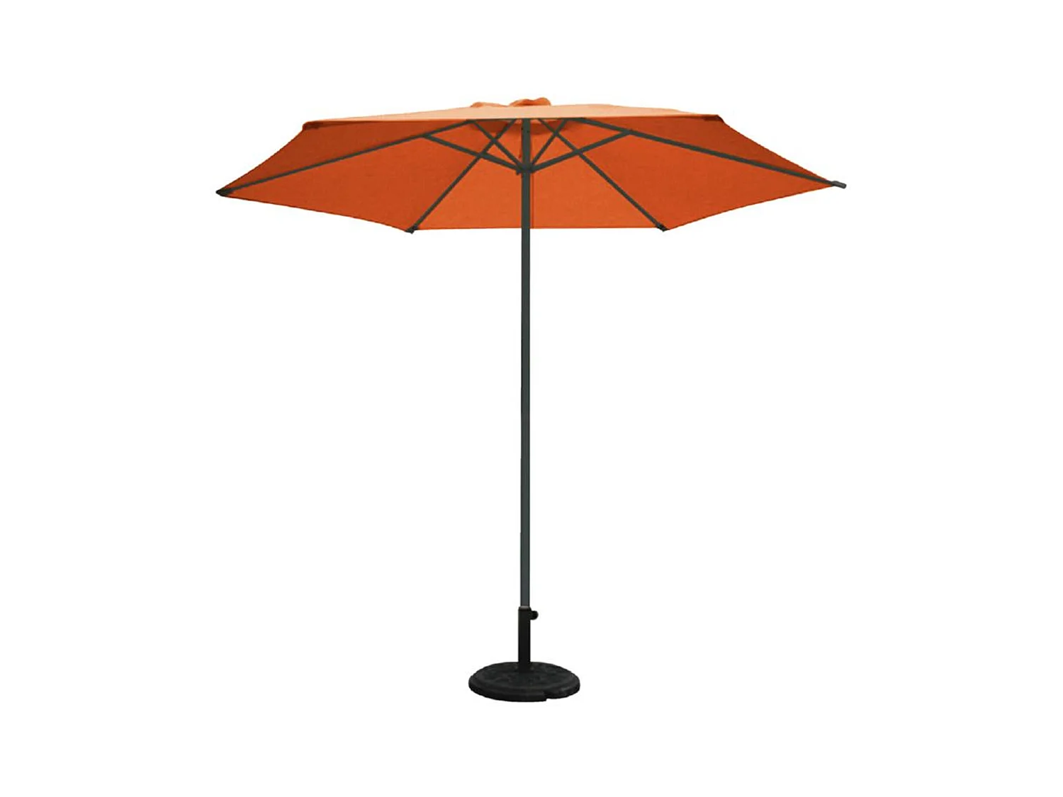 Parasol Octogonal de Aluminio Habitex ø300x300 cm con Mástil ø48 mm | Polea y Estructura de 6 Varillas | Antracita y Terracota