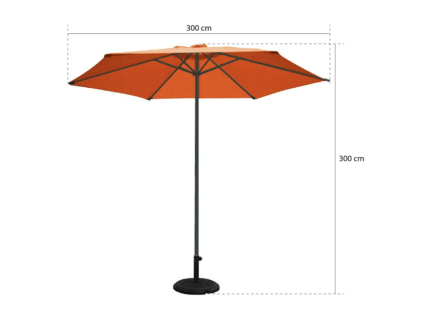 Parasol Octogonal de Aluminio Habitex ø300x300 cm con Mástil ø48 mm | Polea y Estructura de 6 Varillas | Antracita y Terracota