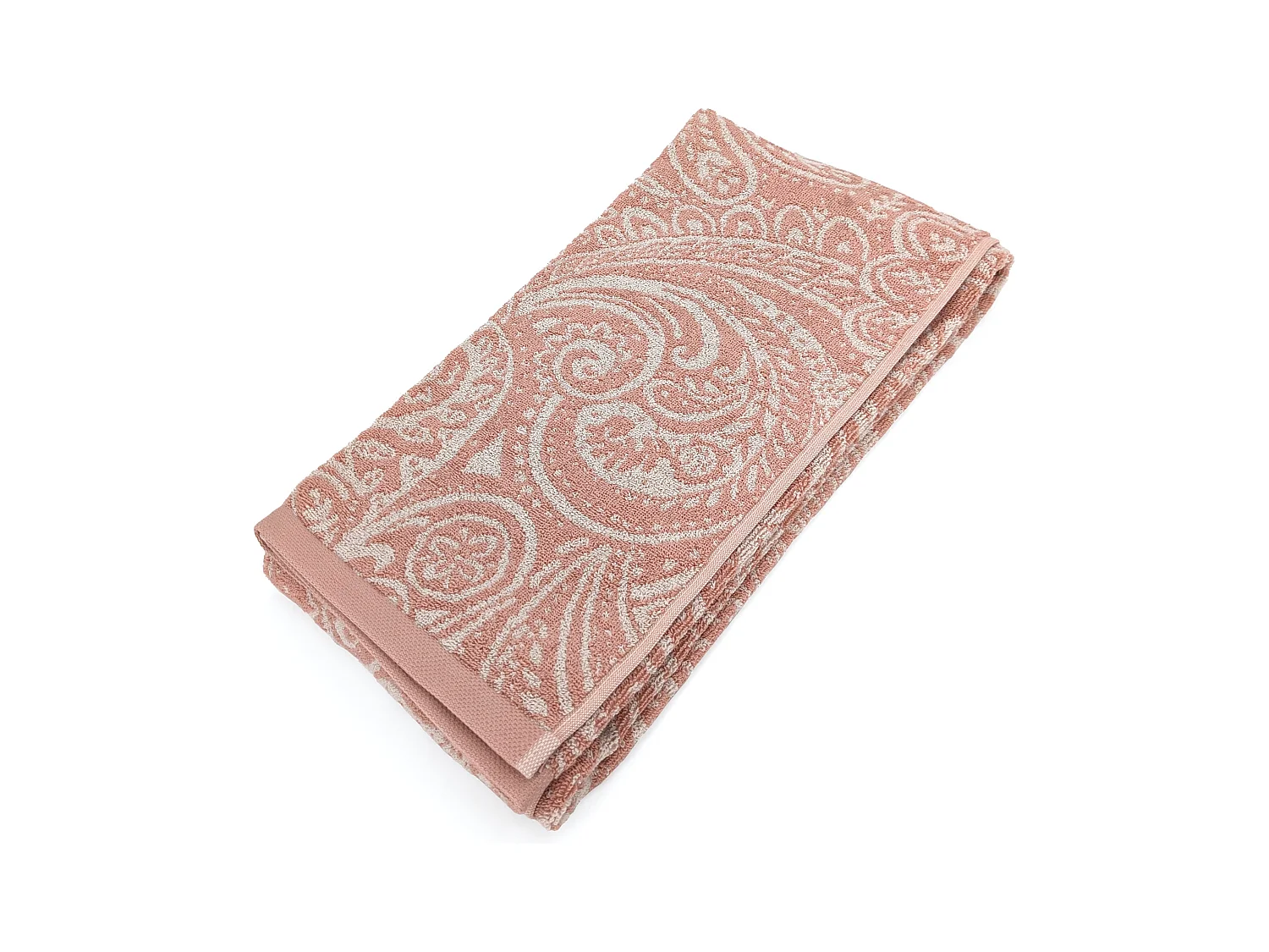 Drap de douche coton 70x140 cm motif mandala collection PLENTY rose