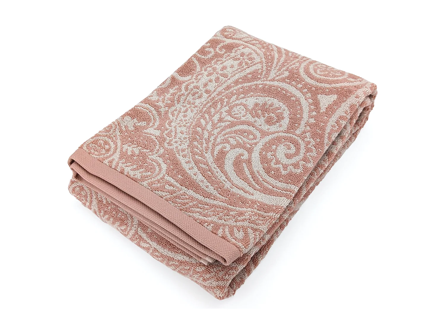 Drap de bain coton 100x150 cm motif mandala collection PLENTY rose