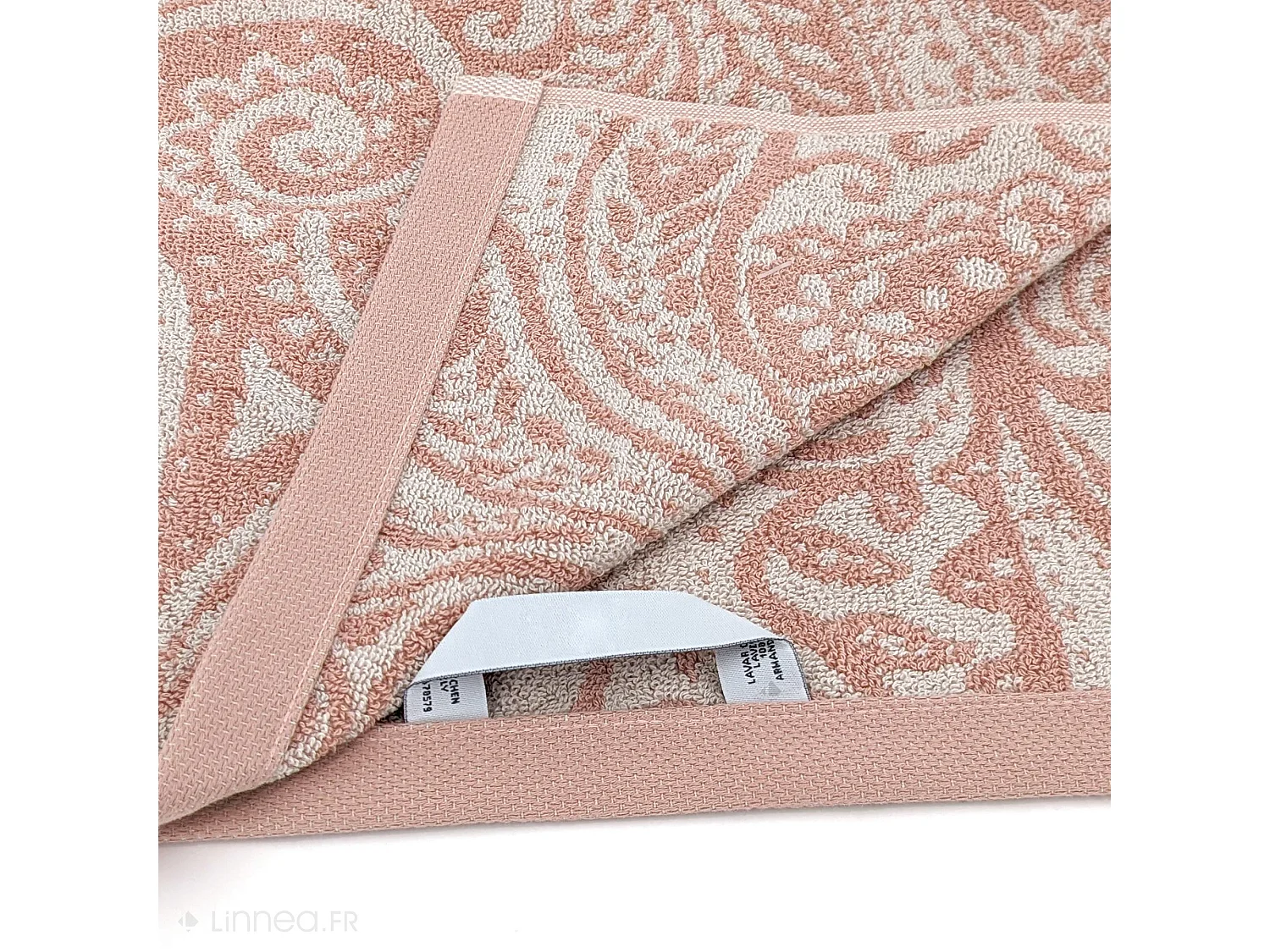 Drap de bain coton 100x150 cm motif mandala collection PLENTY rose