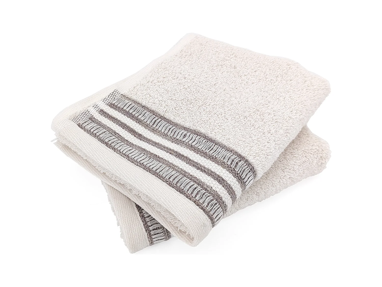 Lot de 2 serviettes invité pur coton 33x50 cm coton DRY beige