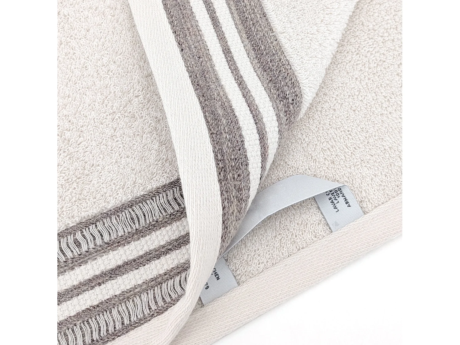 Lot de 2 serviettes invité pur coton 33x50 cm coton DRY beige