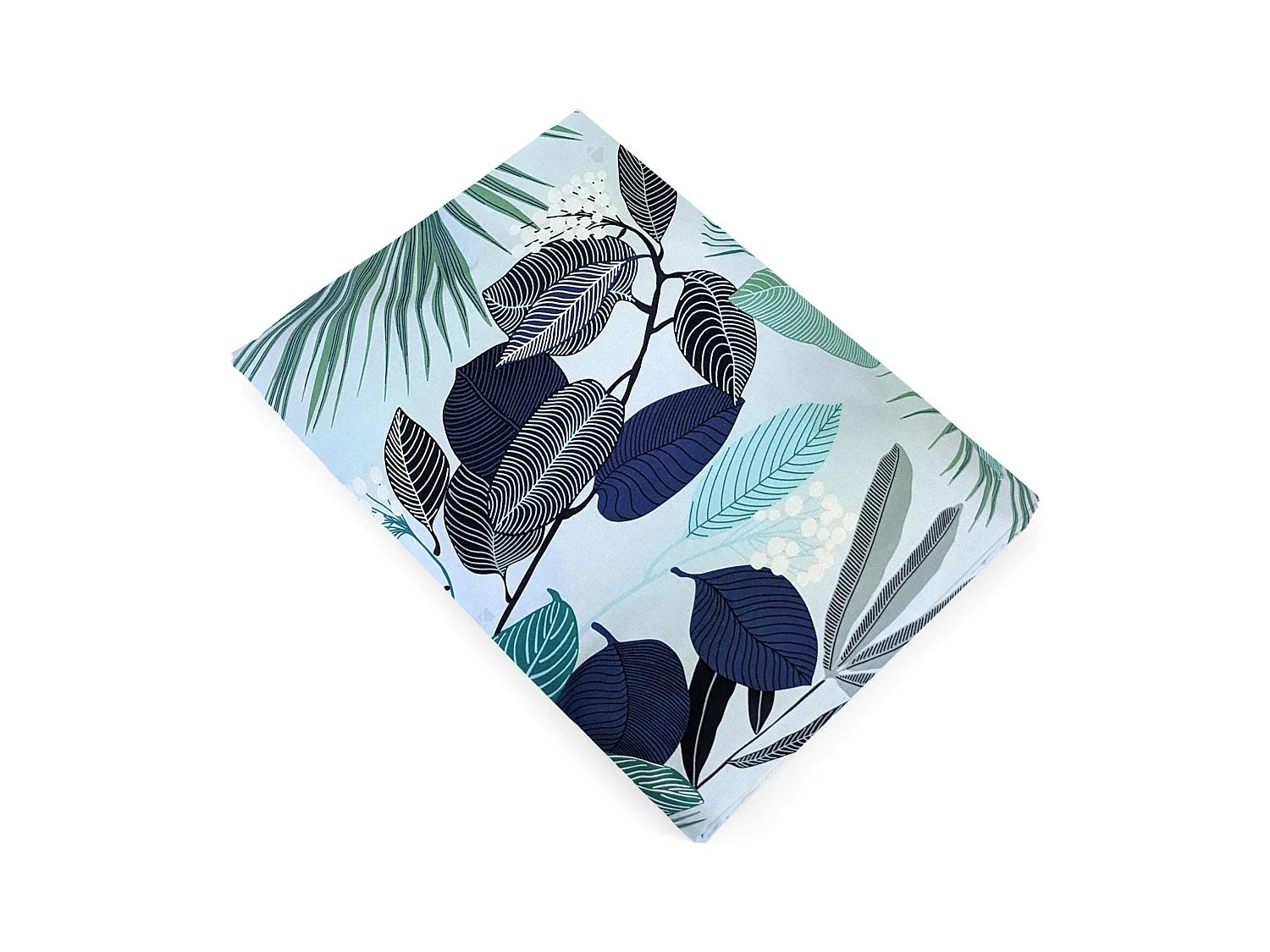 Drap plat 180x290 cm percale de coton MOOREA PACIFIC bleu/vert