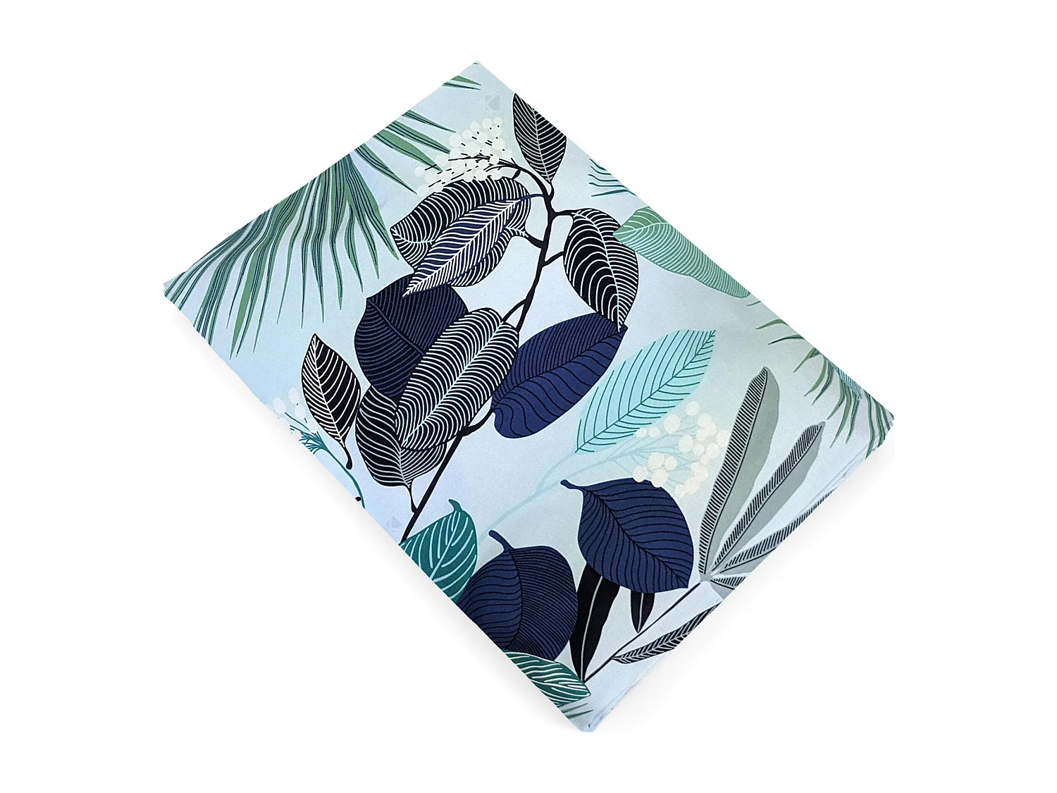 Drap plat 240x310 cm percale de coton MOOREA PACIFIC bleu/vert