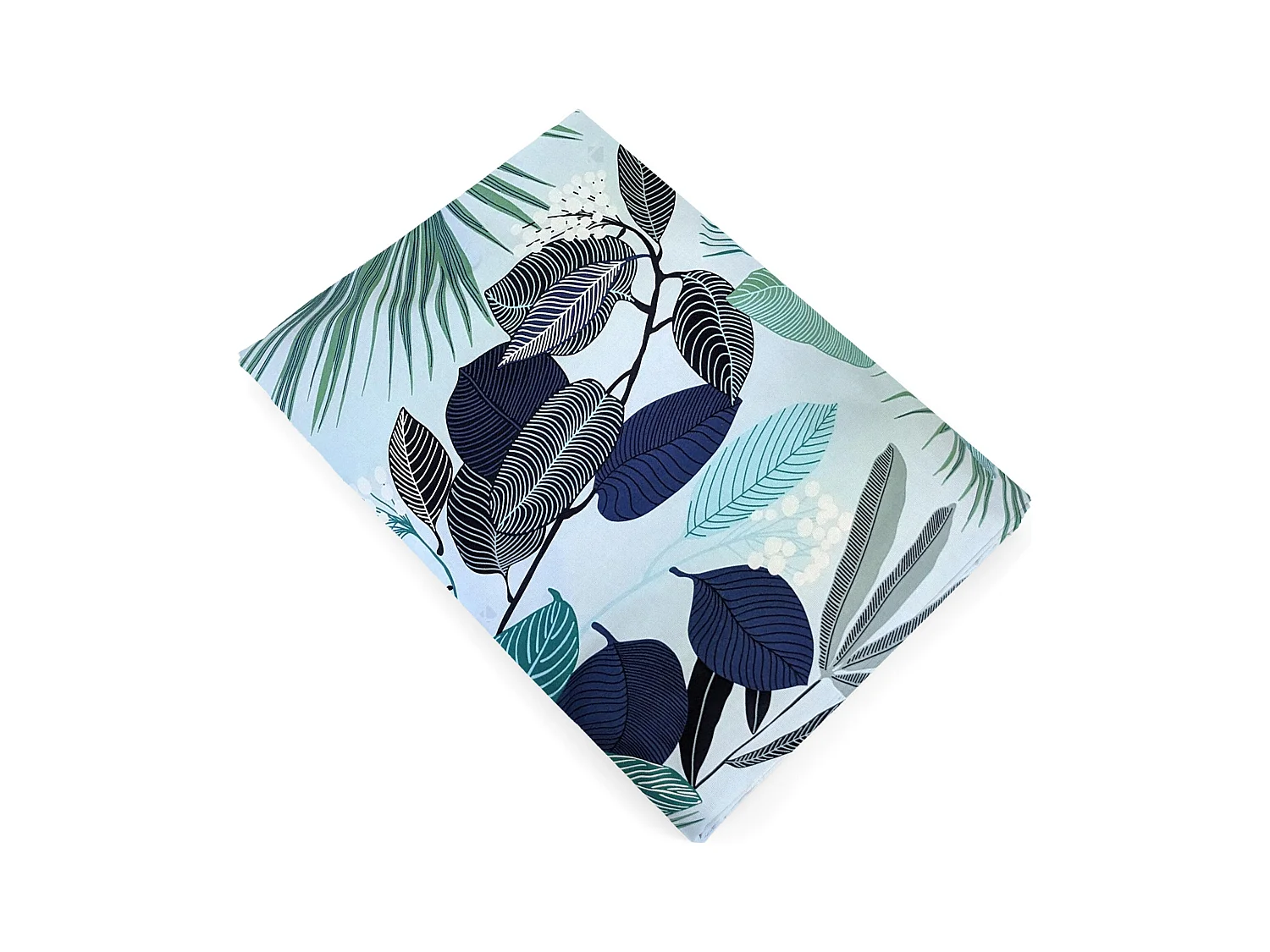 Drap plat 280x325 cm percale de coton MOOREA PACIFIC bleu/vert