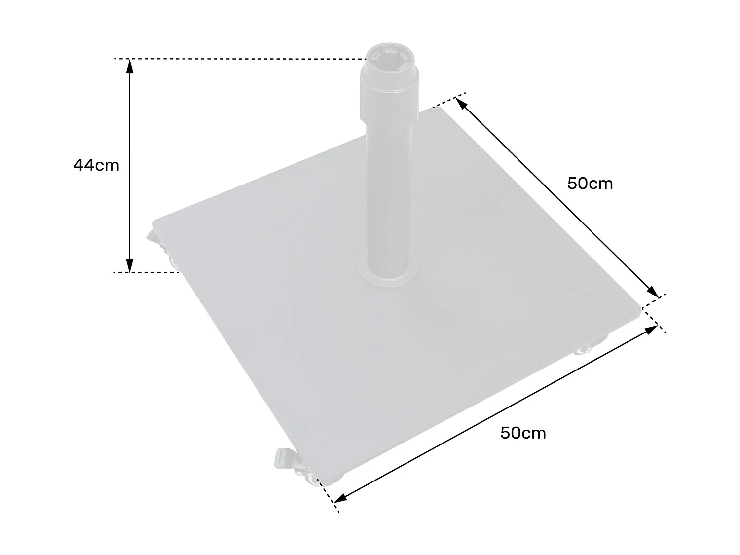 Pied de parasol droit avec roulettes VANNES - HAPPY GARDEN