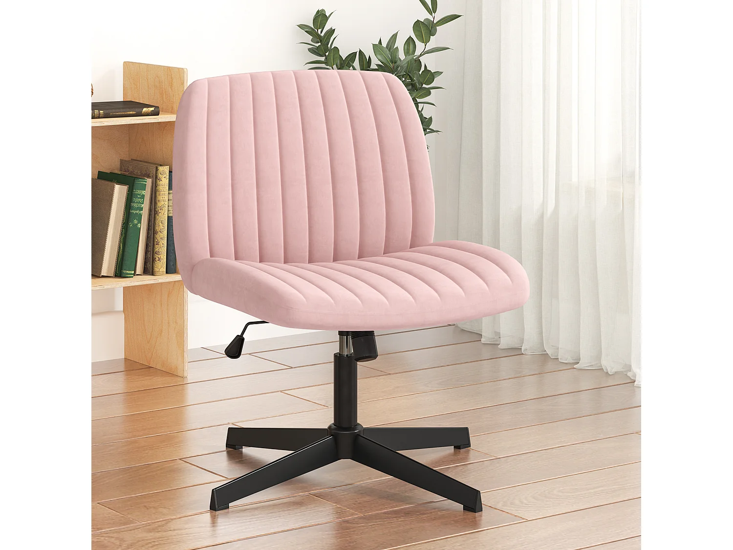 Chaise de bureau élégante sans bras - Hauteur réglable, siège large, parfait pour le bureau à domicile et la chambre