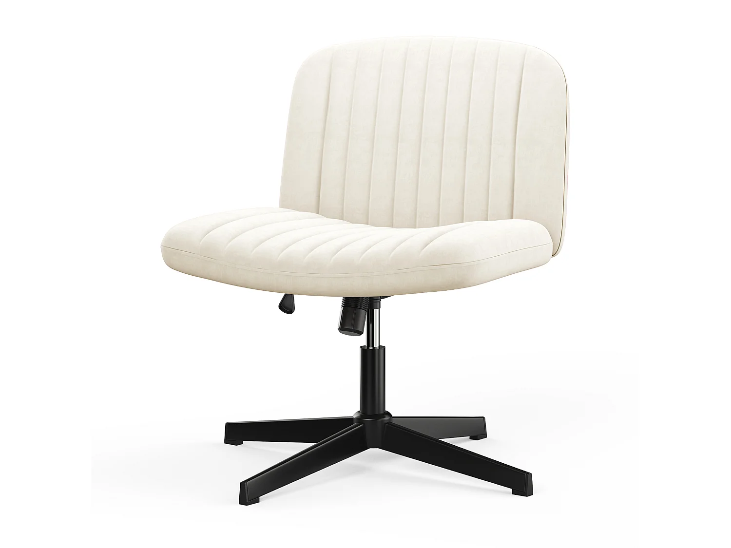 Stijlvolle armloze bureaustoel - Hoogte verstelbaar, brede stoel, perfect voor thuiskantoor en slaapkamer