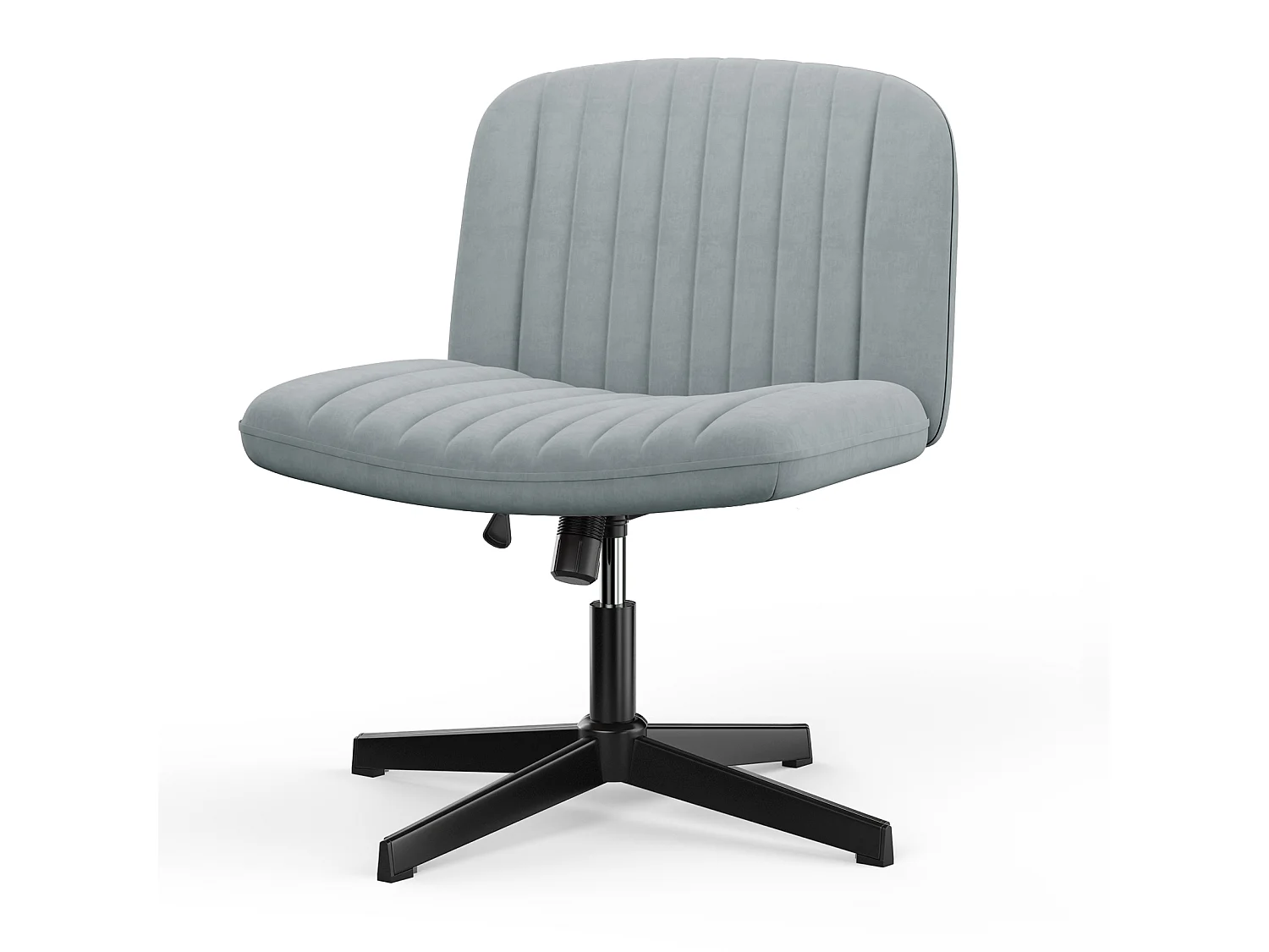 Stilvoller armloser Bürostuhl - Höhe verstellbar, breiter Sitz, perfekt für Heimbüro und Schlafzimmer