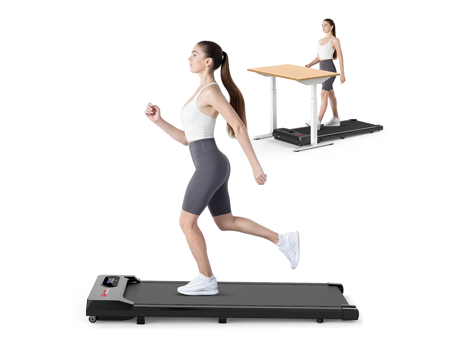 Unter dem Schreibtisch Laufband 1-6KM/H Walking Jogging-Maschine für Home Office mit Folding Option