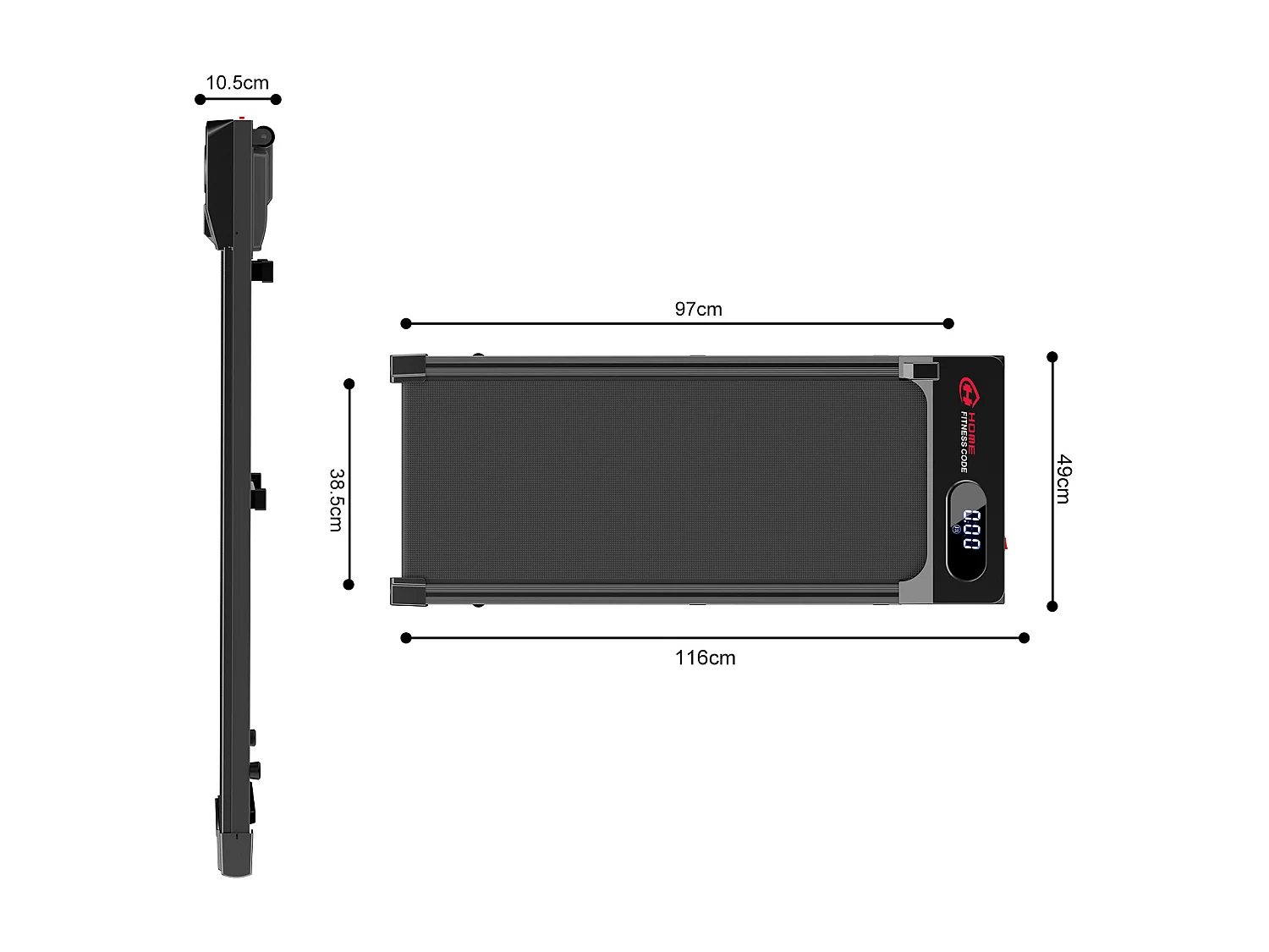 Onder Bureau Loopband 1-6KM/H Wandelen Jogging Machine voor Thuiskantoor met Opvouwmogelijkheid