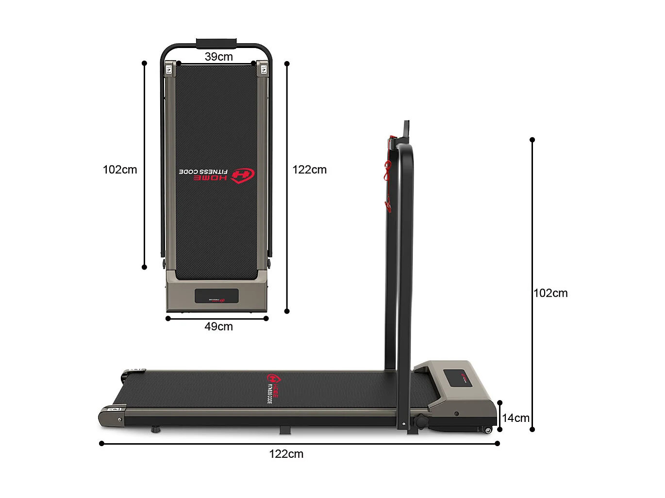 2 po en tapis roulant pliant électrique avec écran LCD Cadre renforcé pour le bureau à domicile