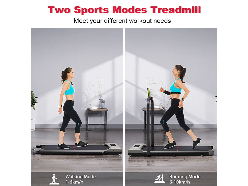 2 po en tapis roulant pliant électrique avec écran LCD Cadre renforcé pour le bureau à domicile