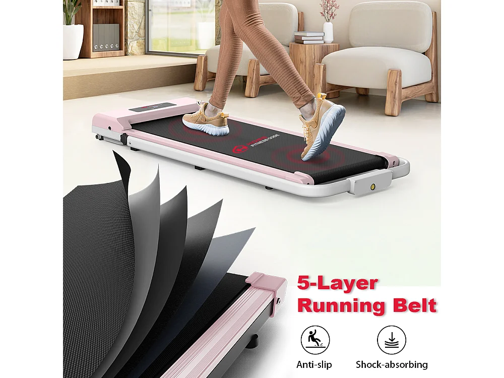 2 em 1 esteira dobrável elétrica com quadro reforçado com tela LCD para o escritório em casa