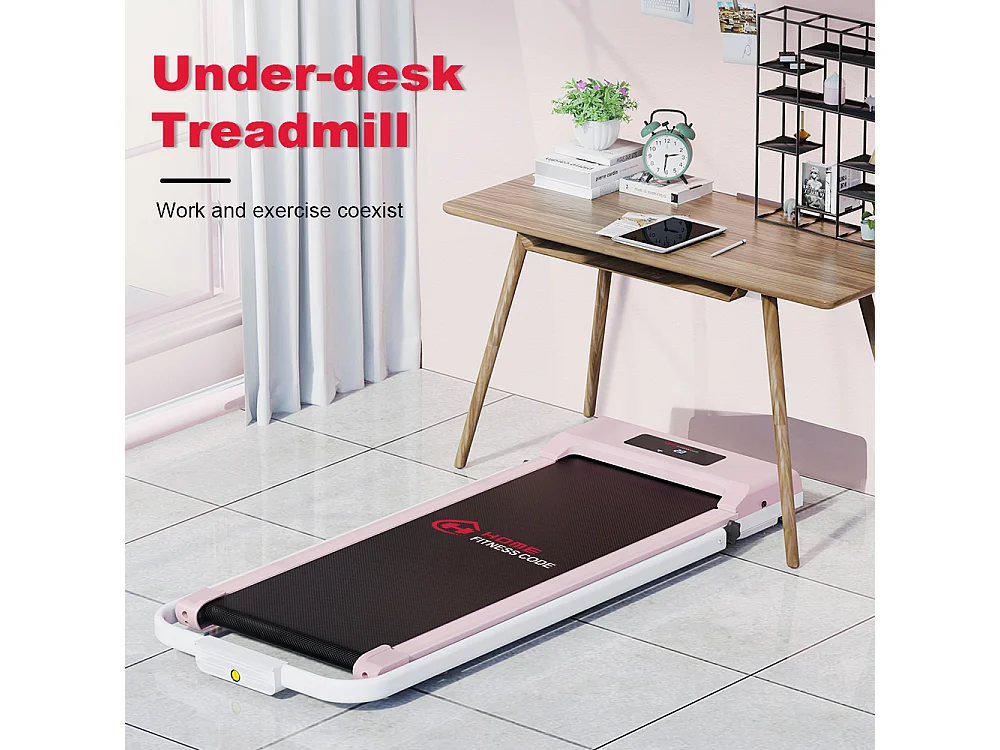 2 em 1 esteira dobrável elétrica com quadro reforçado com tela LCD para o escritório em casa