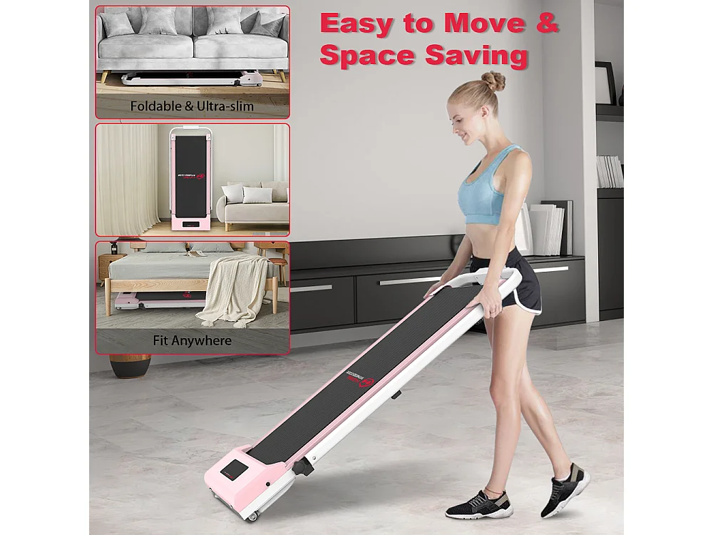 2 em 1 esteira dobrável elétrica com quadro reforçado com tela LCD para o escritório em casa