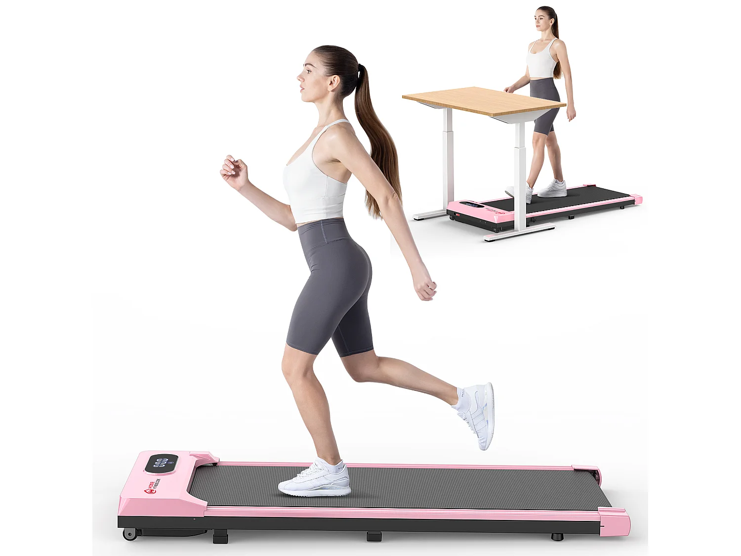 Onder Bureau Loopband 1-6KM/H Wandelen Jogging Machine voor Thuiskantoor met Opvouwmogelijkheid