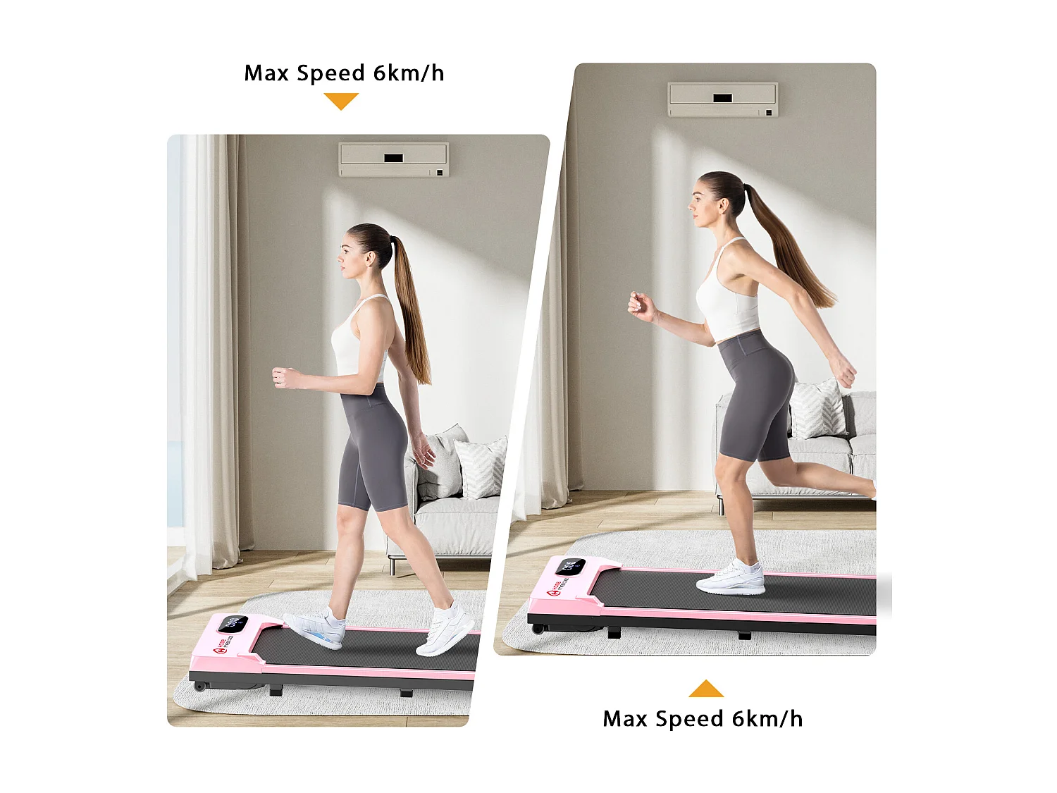 Onder Bureau Loopband 1-6KM/H Wandelen Jogging Machine voor Thuiskantoor met Opvouwmogelijkheid