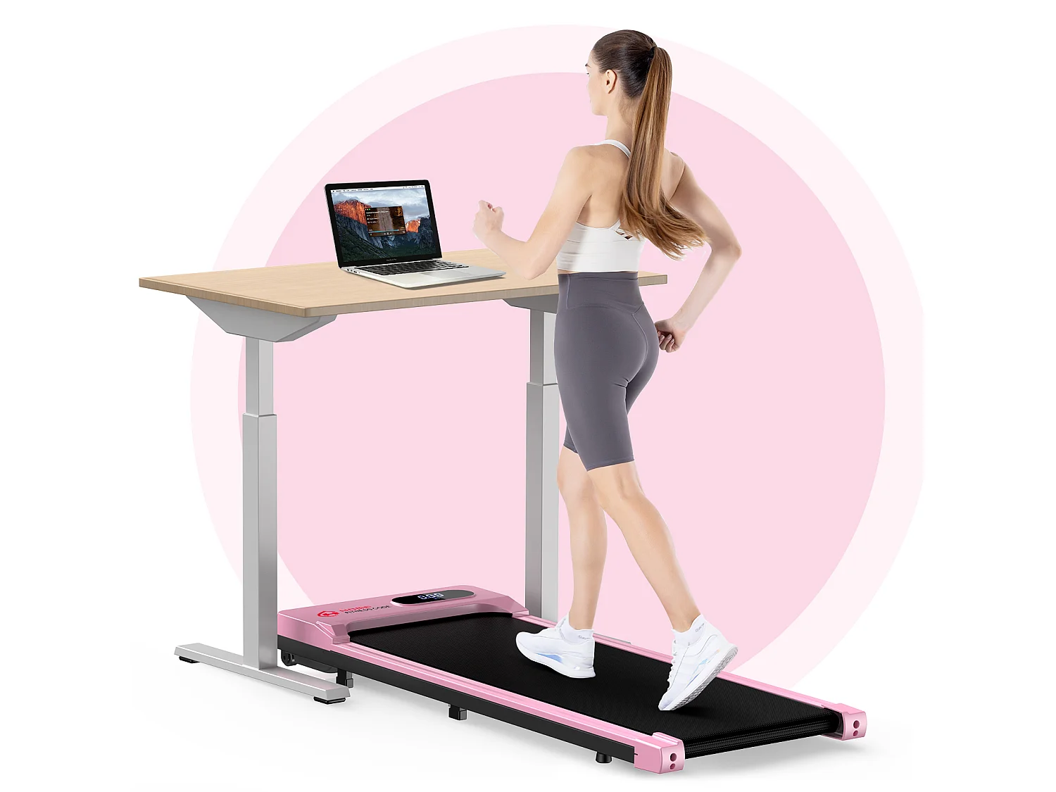 Onder Bureau Loopband 1-6KM/H Wandelen Jogging Machine voor Thuiskantoor met Opvouwmogelijkheid