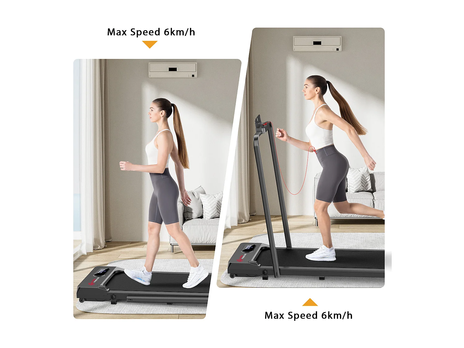 Tapis de course de bureau 1-6KM/H Machine de marche et de jogging pour la maison et le bureau avec option de pliage