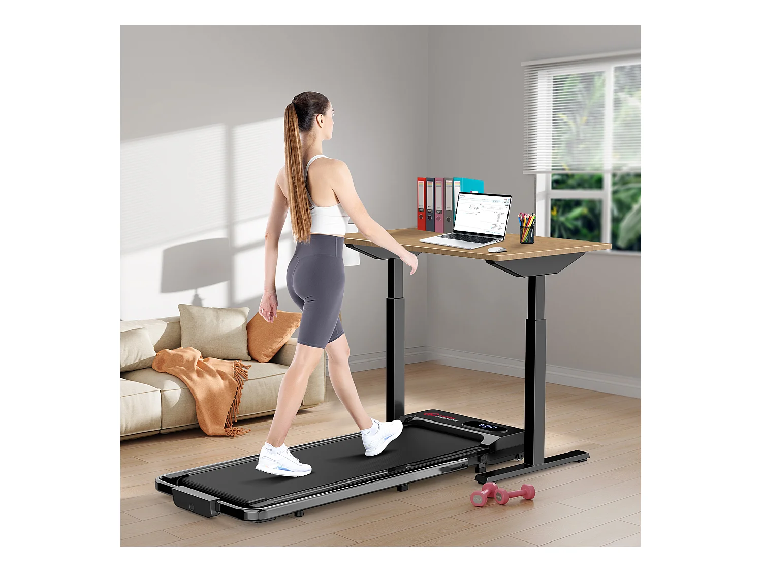 Unter dem Schreibtisch Laufband 1-6KM/H Walking Jogging-Maschine für Home Office mit Folding Option