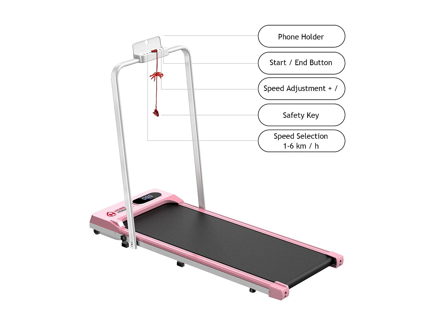 Unter dem Schreibtisch Laufband 1-6KM/H Walking Jogging-Maschine für Home Office mit Folding Option