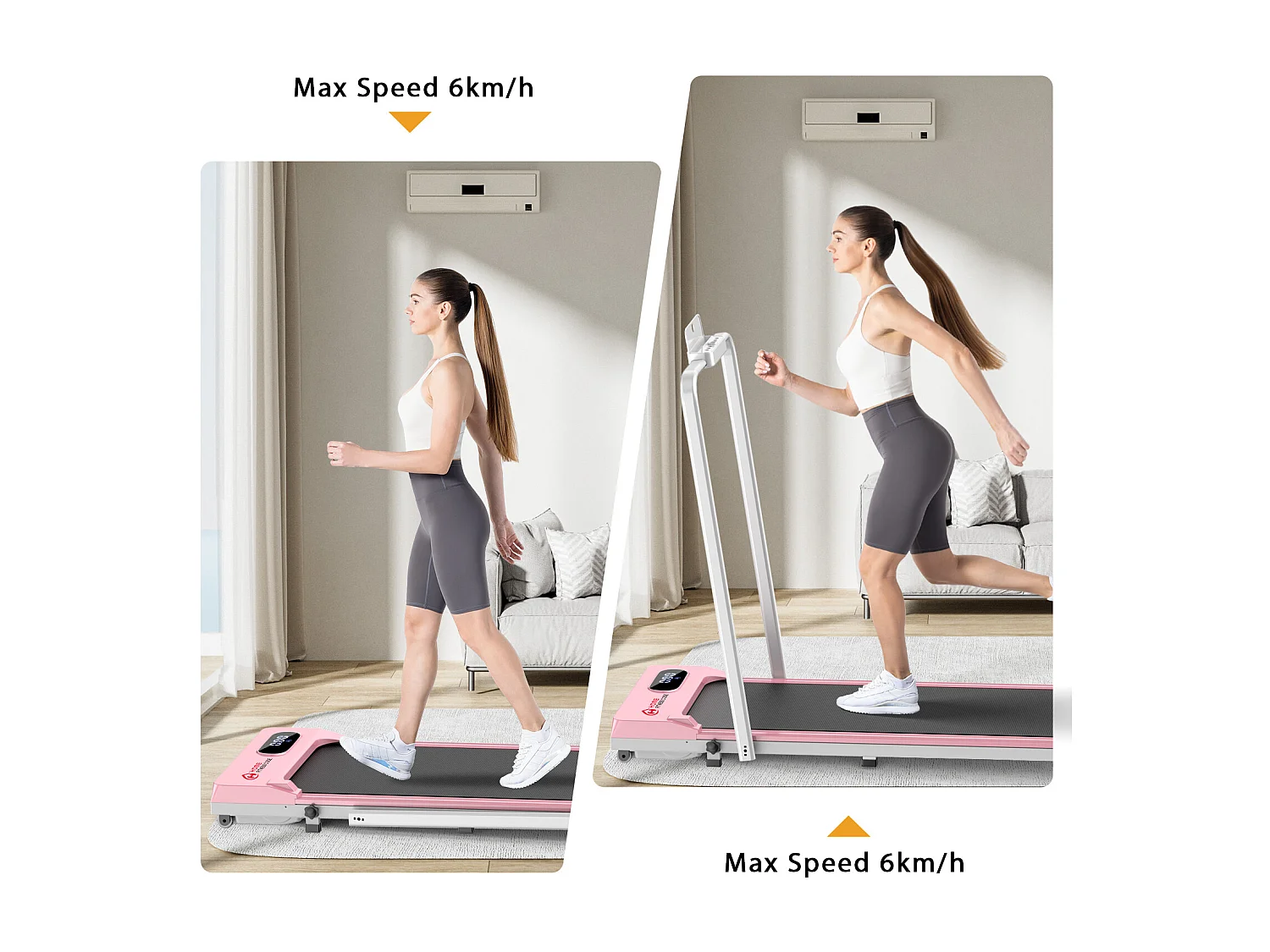 Unter dem Schreibtisch Laufband 1-6KM/H Walking Jogging-Maschine für Home Office mit Folding Option