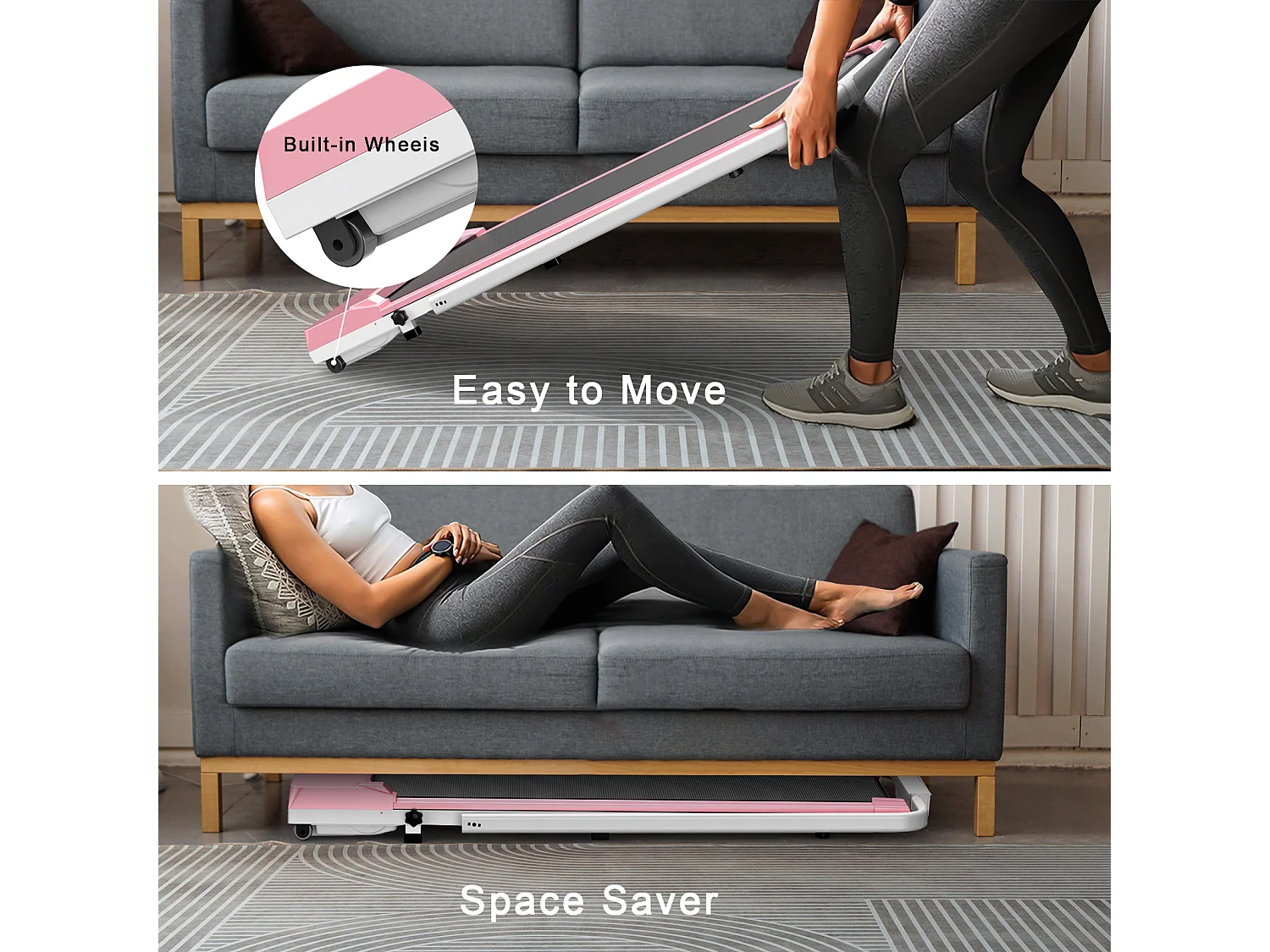 Unter dem Schreibtisch Laufband 1-6KM/H Walking Jogging-Maschine für Home Office mit Folding Option