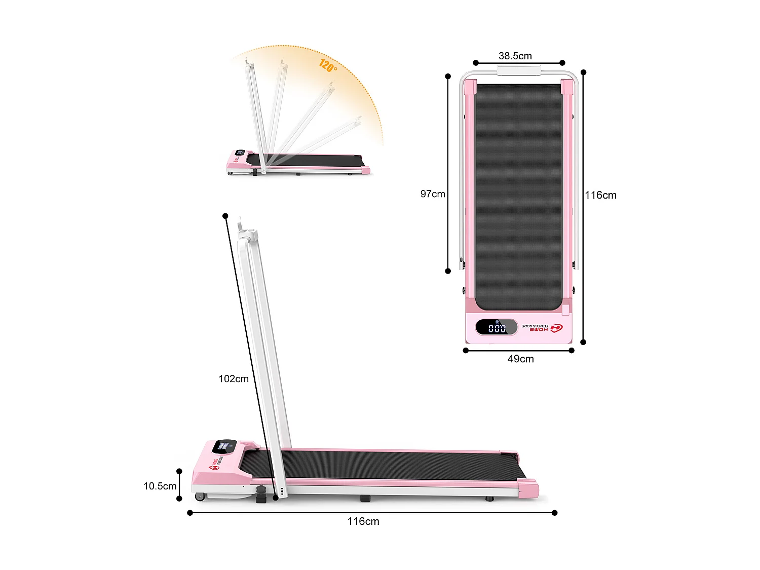 Unter dem Schreibtisch Laufband 1-6KM/H Walking Jogging-Maschine für Home Office mit Folding Option