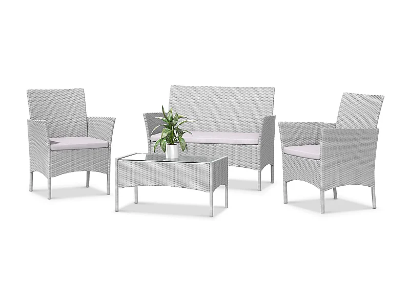 4 -delige rattan tuinmeubelset