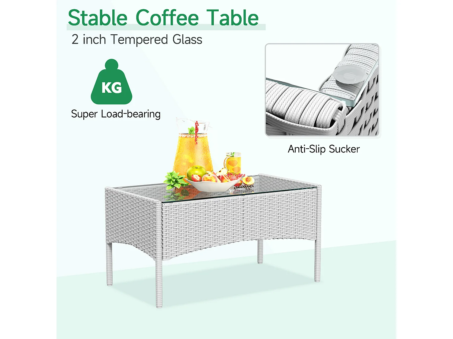 4 -delige rattan tuinmeubelset