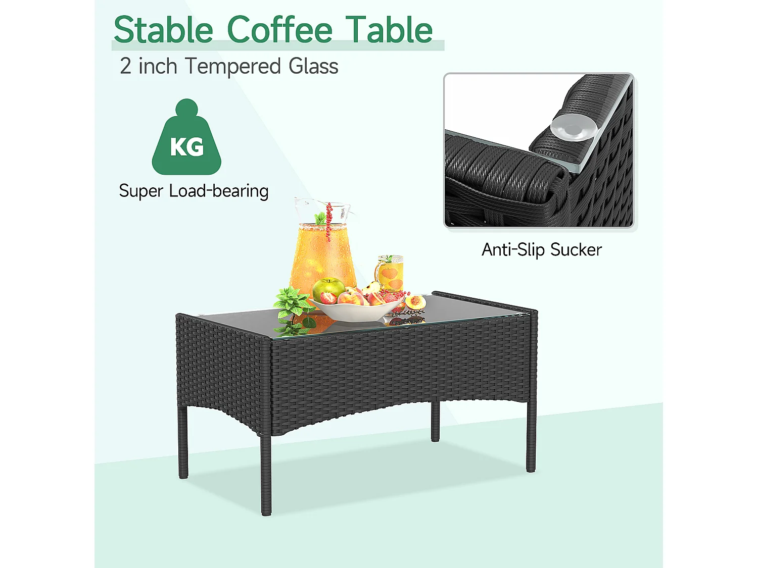 4 -delige rattan tuinmeubelset