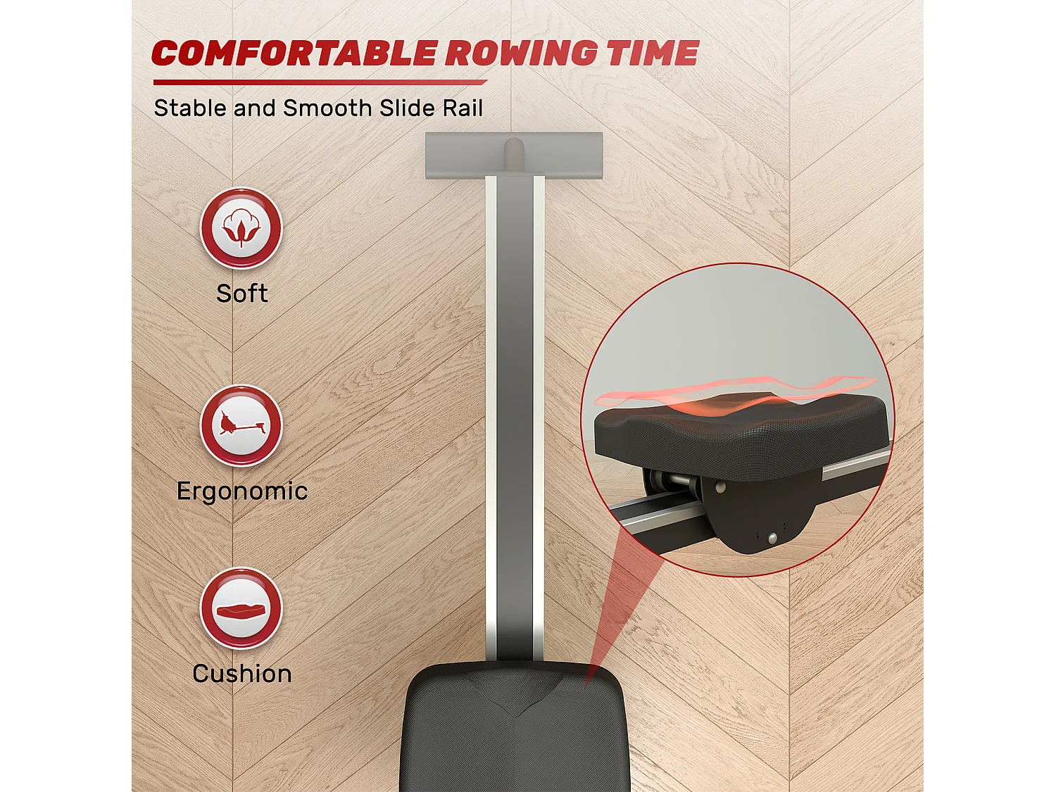 Máquina de remo magnética para casa, ginásio, escritório, treino 16 níveis de resistência ajustável com monitor LCD