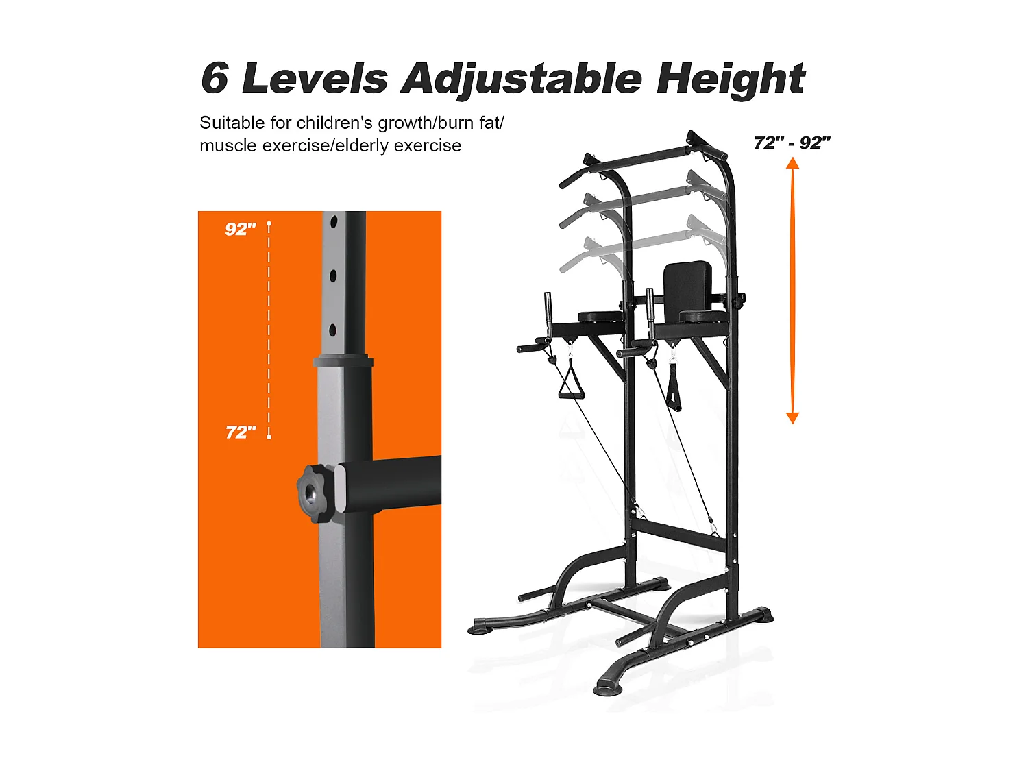 Barre de plage de la station de trempette multi-fonctions avec hauteur réglable