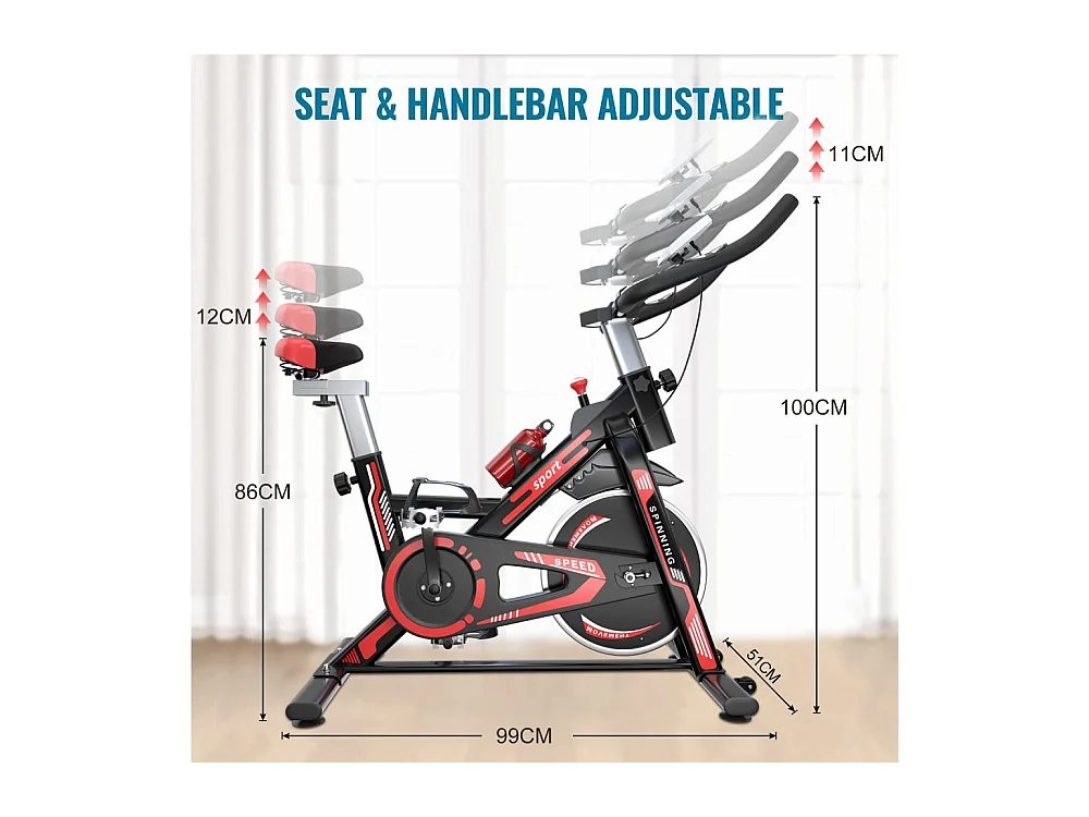 Spin Bike Stationäres Indoor Cycling Bike mit Riemenantrieb 8KG Schwungrad