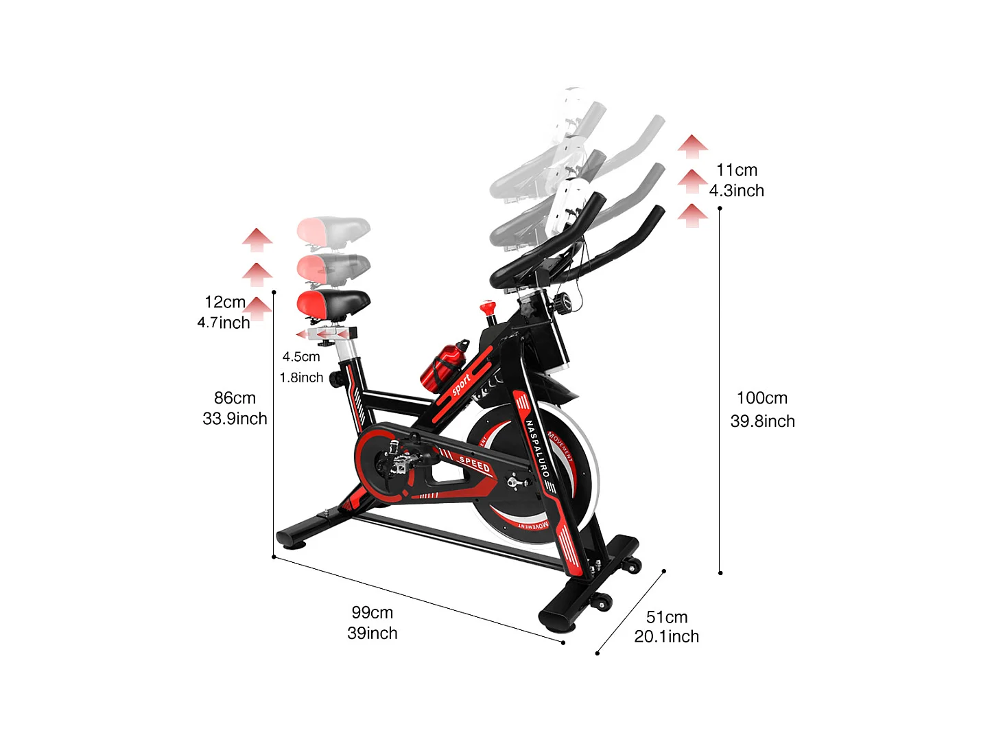 Spin Bike Stationäres Indoor Cycling Bike mit Riemenantrieb 8KG Schwungrad