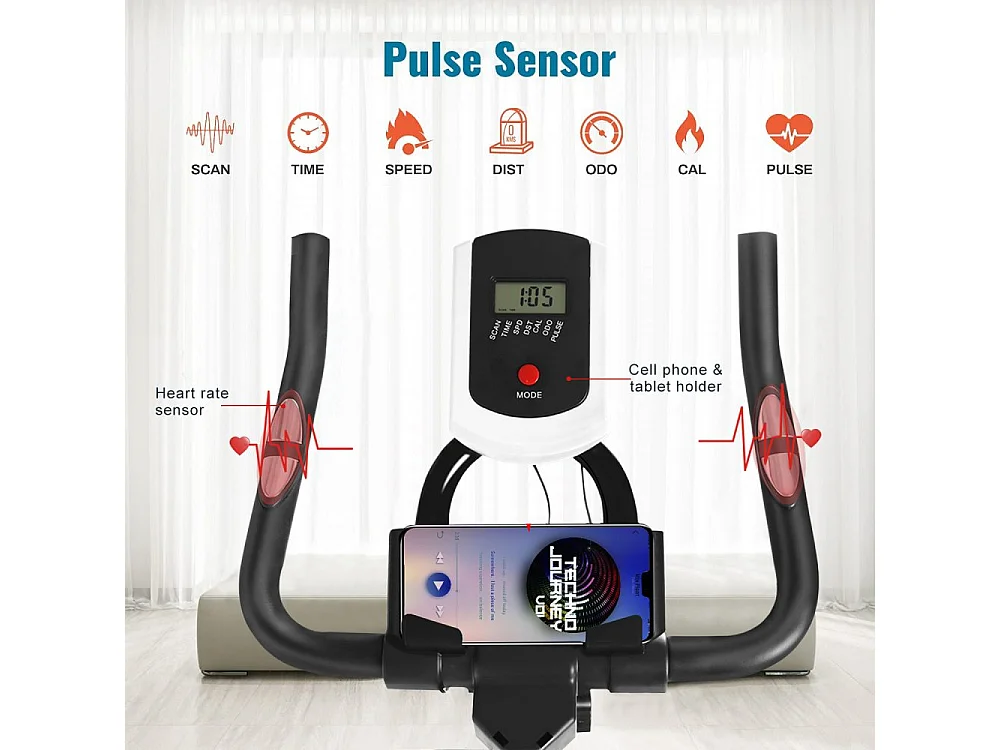 Spin Bike Stationaire Indoor Cycling Bike met riemaandrijving 10KG vliegwiel