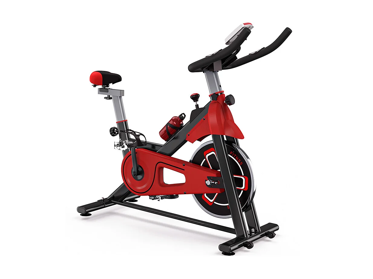 Bicicleta de spinning com assento e guiador ajustáveis, bicicleta de exercício com resistência ajustável e ecrã LCD