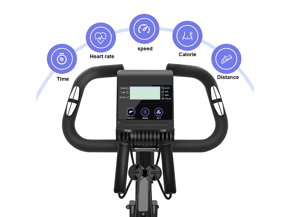 3 In 1 Opvouwbare Hometrainer, Magnetische X-Bike Ligfiets Fitness Bike met 8-Level Verstelbare Weerstand voor Home Gym Workout