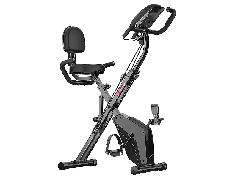 Vélo d'exercice pliant 3 en 1, vélo d'exercice couché X-Bike magnétique avec résistance réglable à 8 niveaux pour l'entraînement à la maison