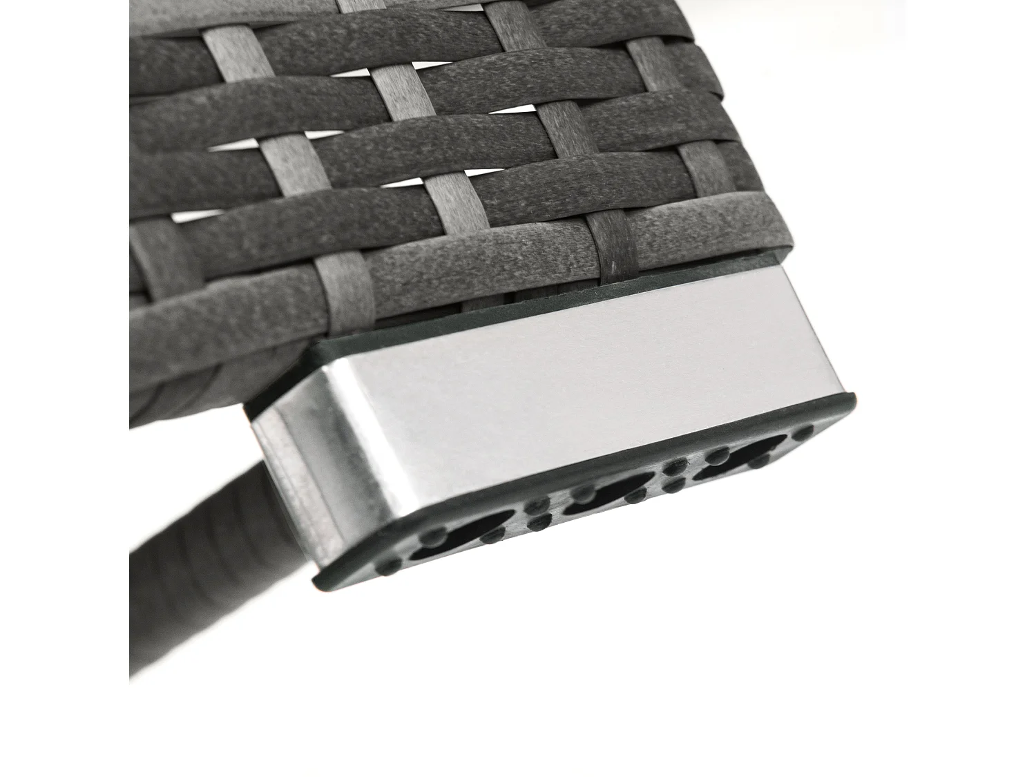 Tuinmeubelset voor zwembad - in PE Rotan en acaciahout - met chaise longue bank - Grijs (zwembad niet inbegrepen)