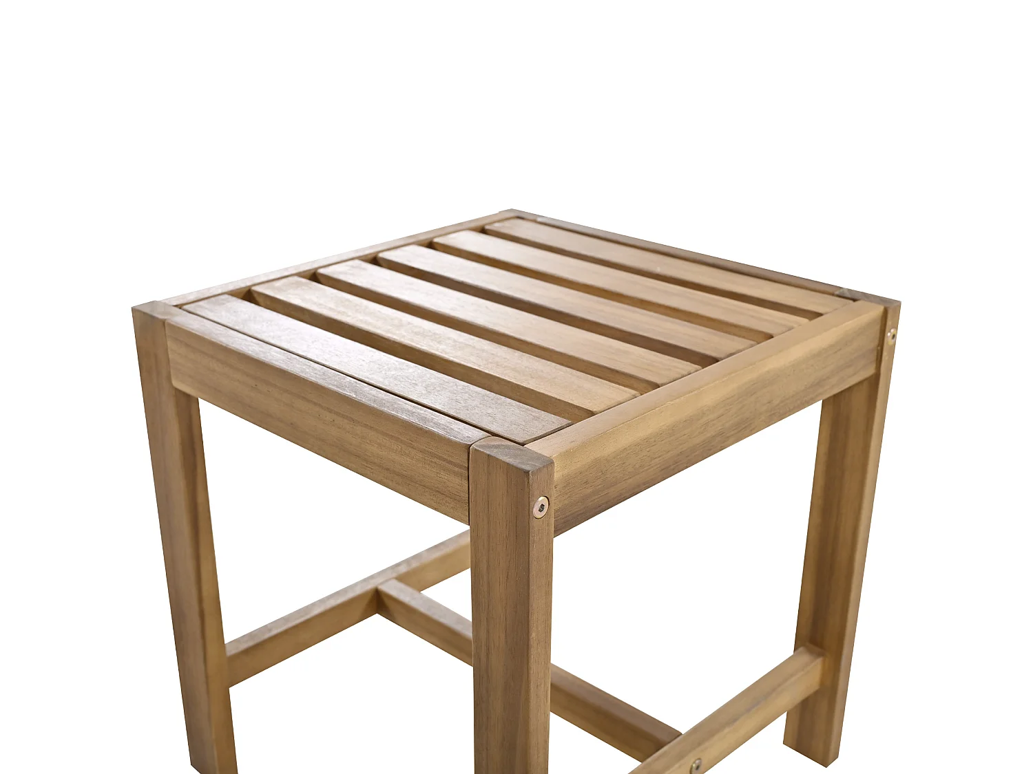 Sala de jardim para 7-8 pessoas - 2 sofás, 3 banquetas e 1 mesa de jantar - estrutura em Madeira de acácia - Cinza