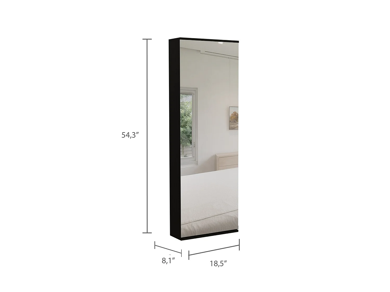 Sapateira Leto de 138 cm com espelho, wengué