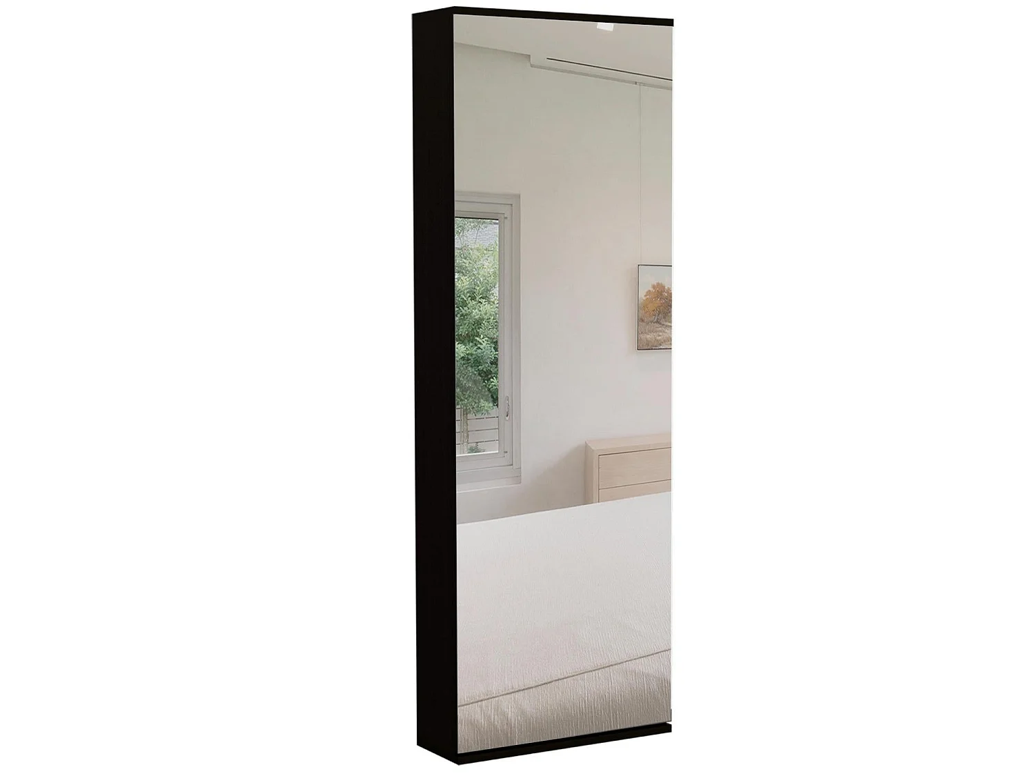 Sapateira Leto de 138 cm com espelho, wengué