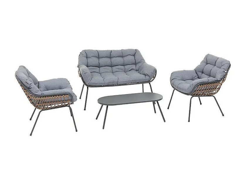 Salon de jardin 4 places Paopao graphite Hespéride