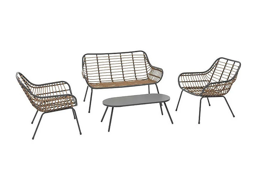 Salon de jardin 4 places Paopao graphite Hespéride