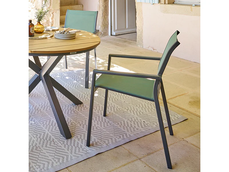 Fauteuil repas Essentia olive/graphite Hespéride