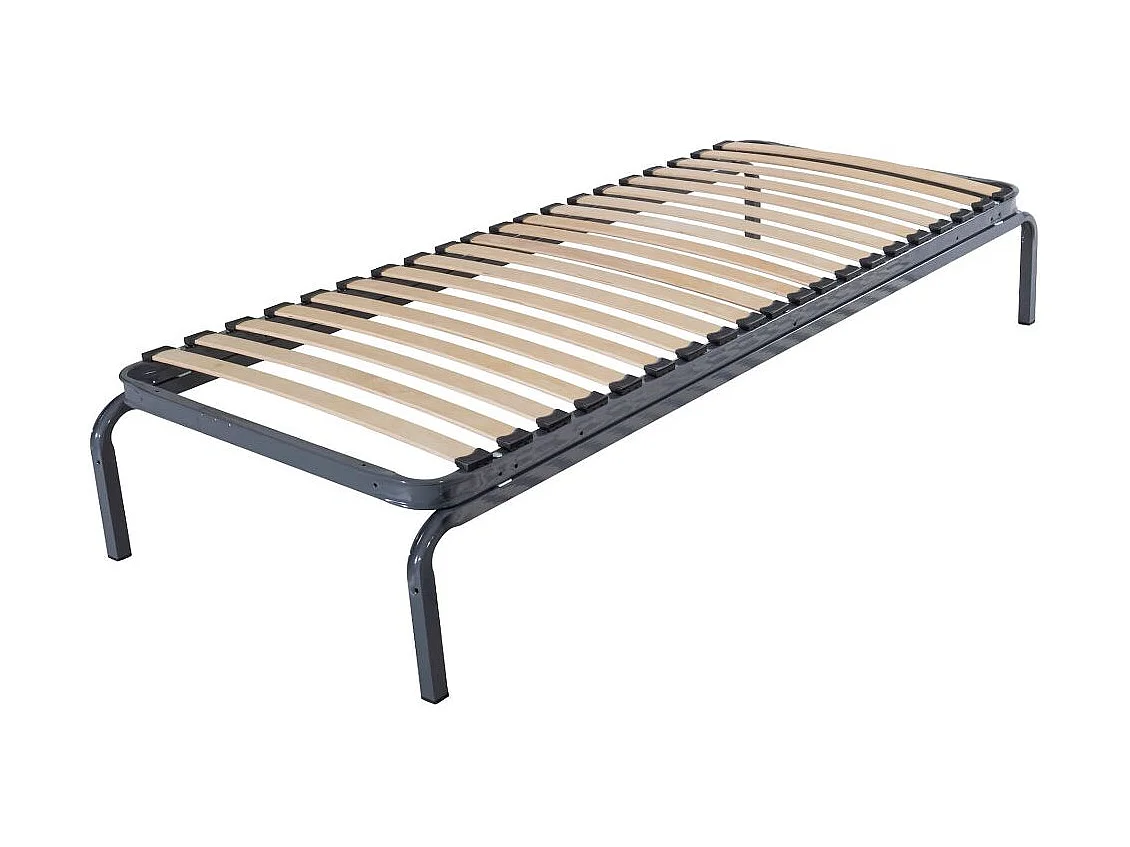 Lit métal + matelas Marly - 80x190 - Mousse - 20 lattes bois - Gain de place